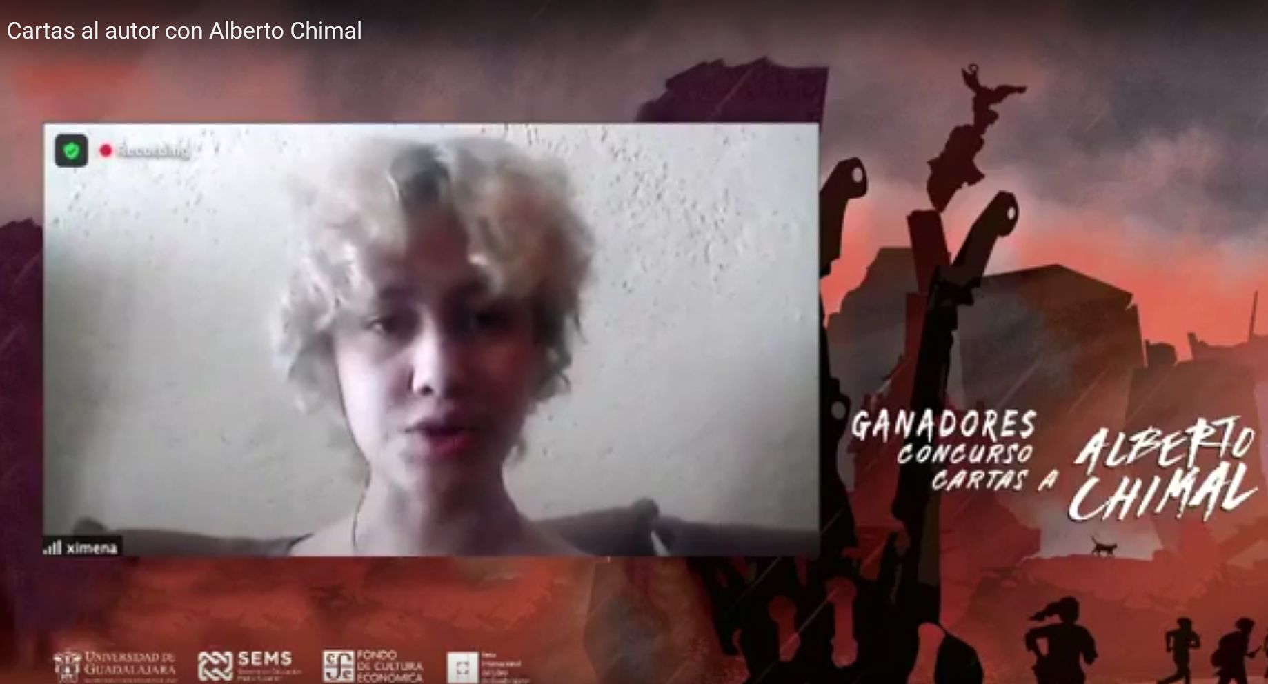 Captura de pantalla de participante del evento