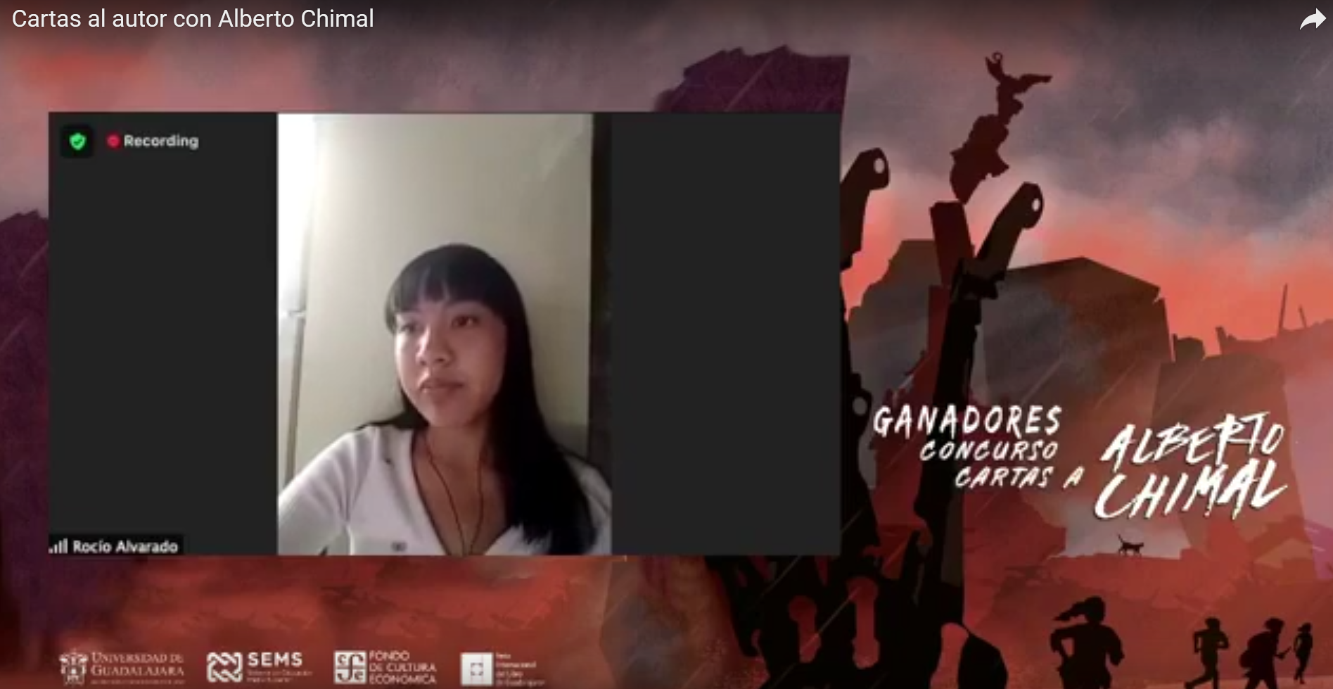 Captura de pantalla de participante del evento