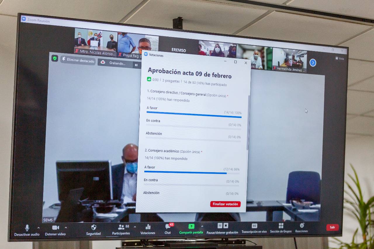Pantalla de video conferencia