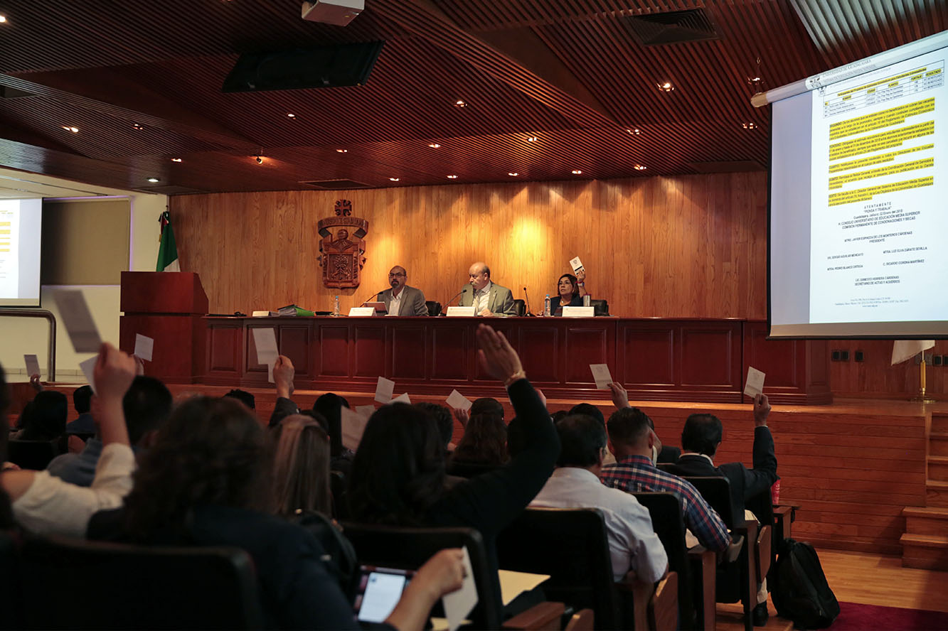 integrantes del CUEMS en votación