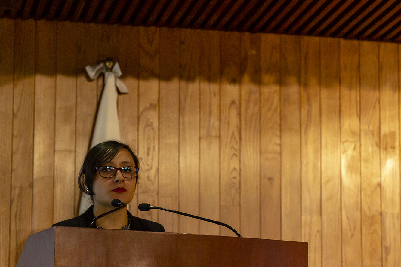Expositora en auditorio