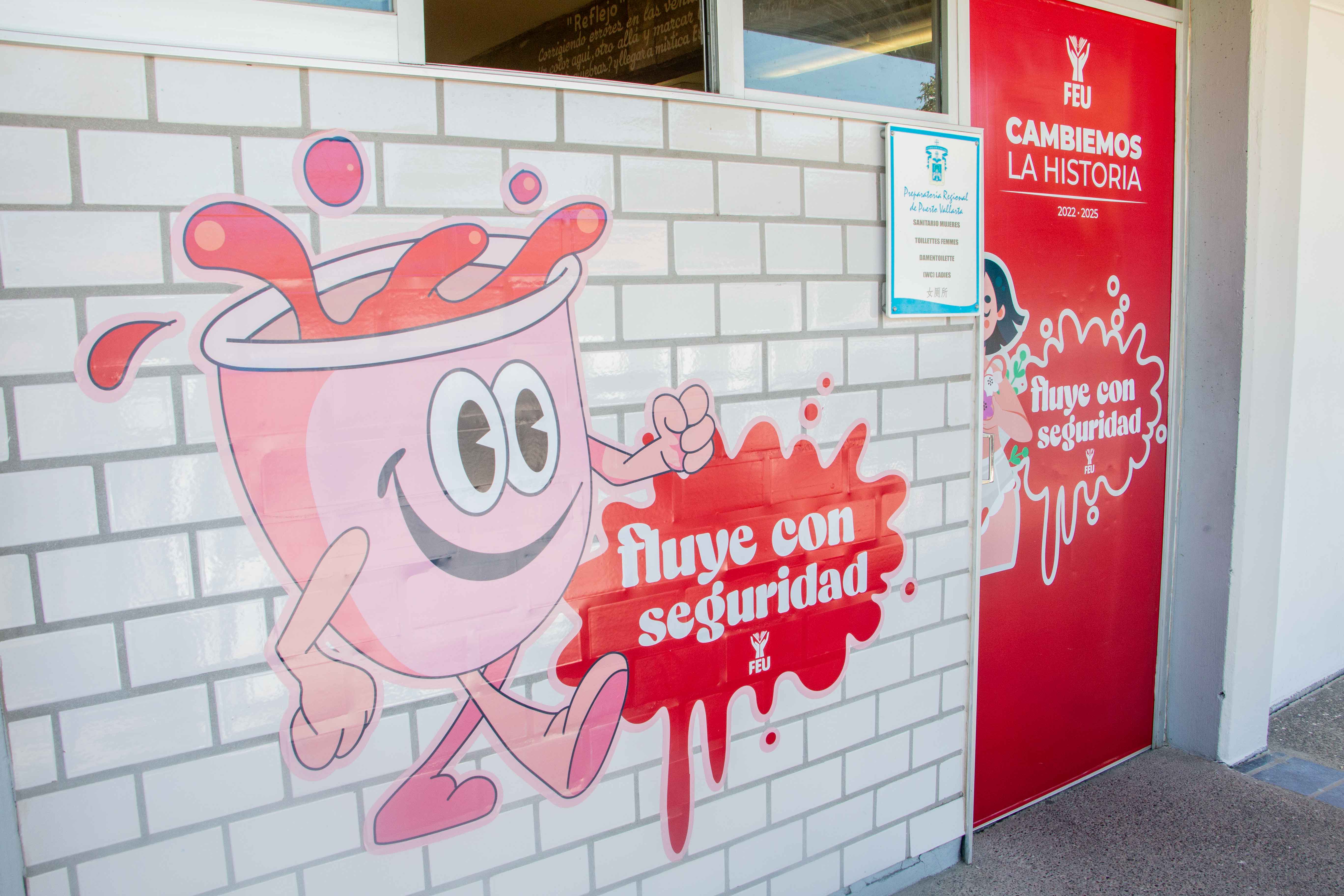 Fachada de la Sala de descanso menstrual en la Preparatoria de Puerto Vallarta
