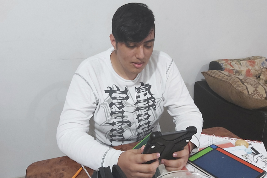 Alumno lee en línea