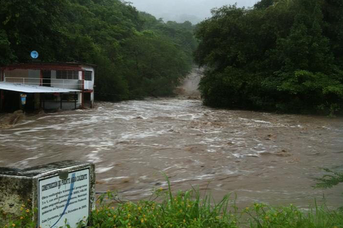Zona afectada por temporal de lluvias en Jalisco
