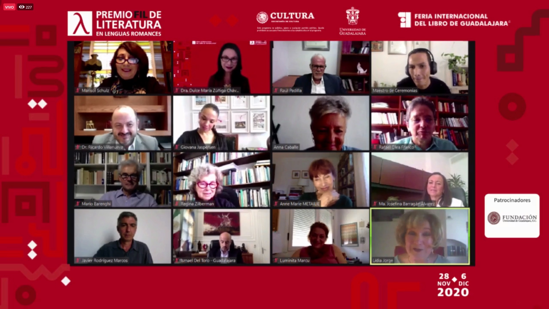 Participantes en video conferencia
