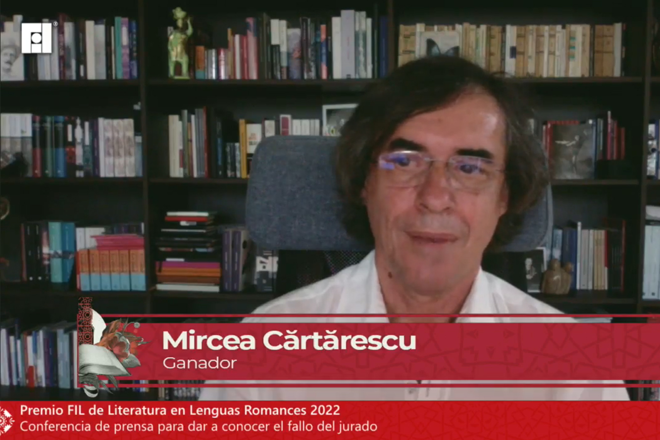 vía video conferencia escritor rumano que recibirá el galardón en la inauguración de la Feria Internacional del Libro de Guadalajara