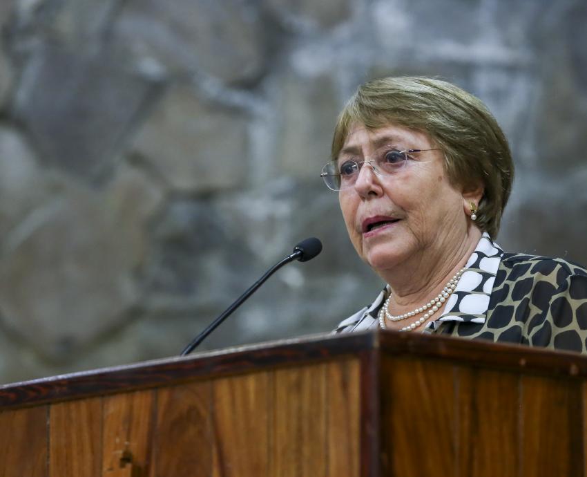 expresidenta de Chile, Michelle Bachelet Jer en uso de la voz