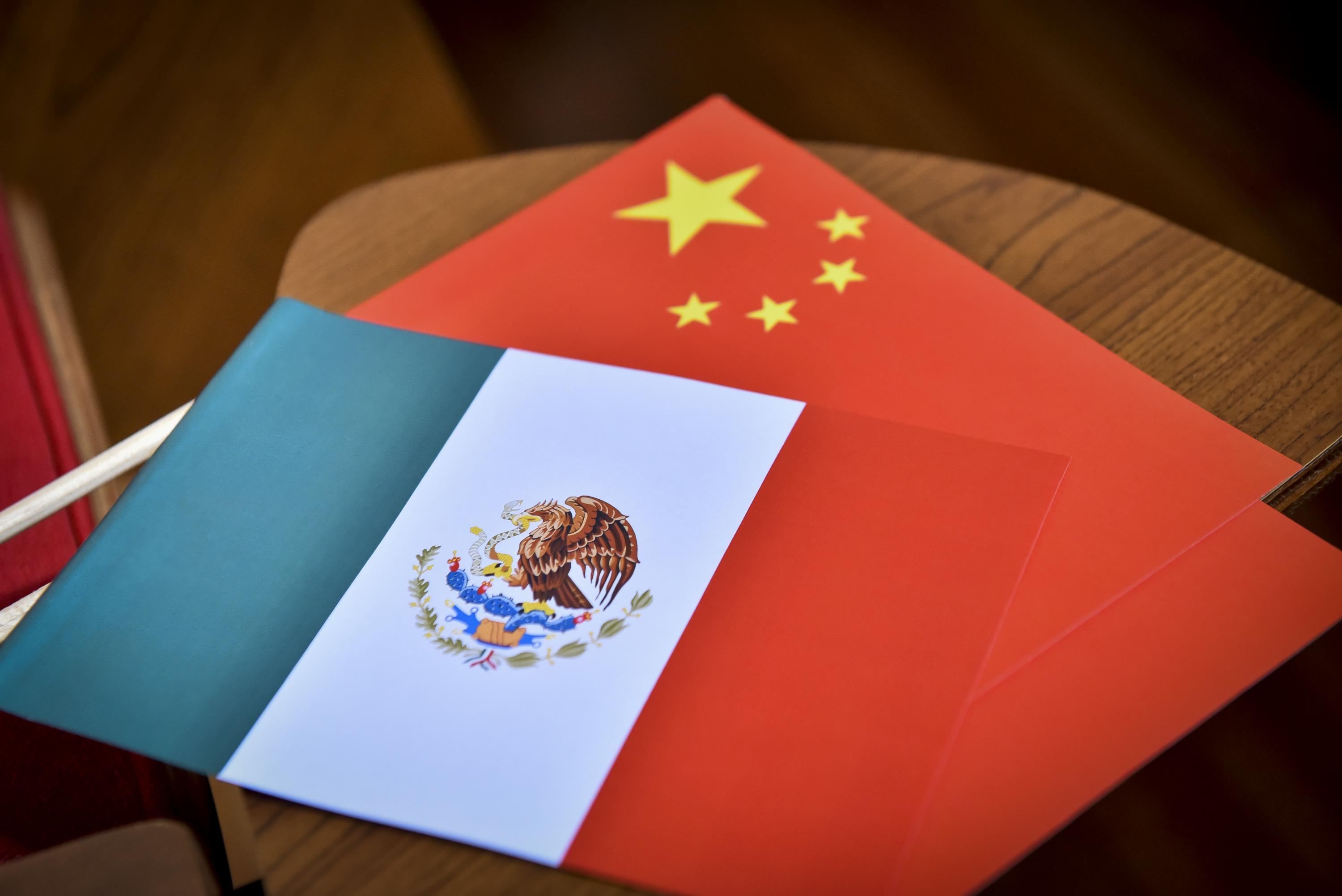 bandera de México y República Popular China