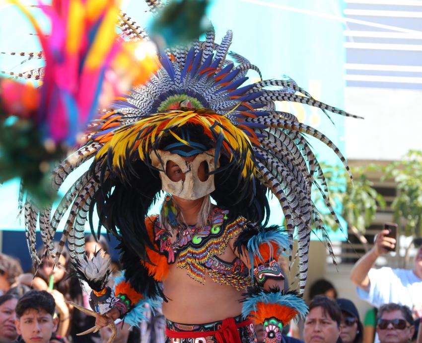 Hombre caracterizado de danzante