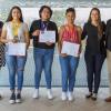 Autoridades del evento junto a ganadoras del evento