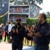 Autoridades del evento en recorrido por las instalaciones