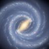 estrellas y las regiones de formación estelar se agrupan en brazos espirales en galaxia
