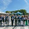 Autoridades del evento en corte de listón