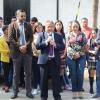 Autoridades del evento y alumnos