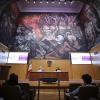 Autoridades del evento frente a asistentes en Paraninfo Enrique Díaz de León