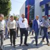 Autoridades del evento en recorrido por el plantel