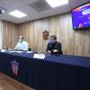 Autoridades en presidium de rueda de prensa