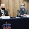 Autoridades en presidium de rueda de prensa