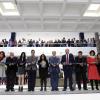 Autoridades en corte del listón de inauguración