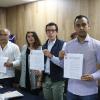Presidente de la FEU acompañado de autoridades estatales