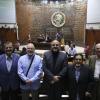 Integrantes de la comunidad universitaria en instalaciones del Congreso de Jalisco